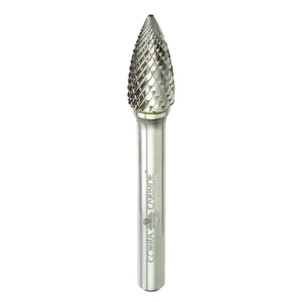 Cobra Carbide Carbide Burr, Single Cut Shape G Regular Length, SG2, 5/